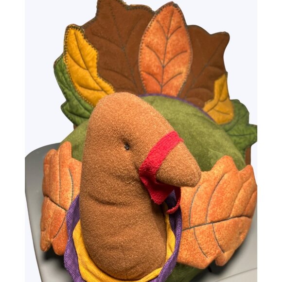 Hallmark Thanksgiving Turkey Plush Decoration 9" Polyester  Cardboard Stiffener - Picture 2 of 12